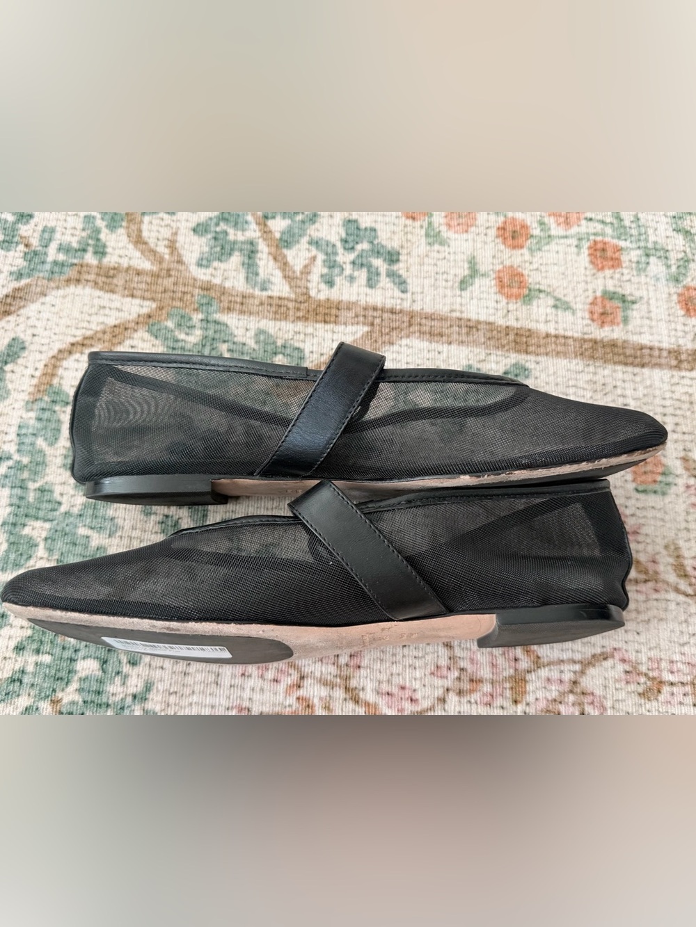 Reformation Bethany Ballet Flat Black Mesh Size 8.5 - Picture 11 of 12